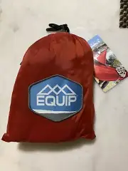 Equip One Person Travel Hammock and Straps 116" x 59" Red/Grey Lounger Swing New