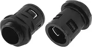 X AUTOHAUX M25x1.5 Cable Glands 21.2mm / 0.83" Bellows Quick Connector Straight PA6 Nylon Black 2 Pcs
