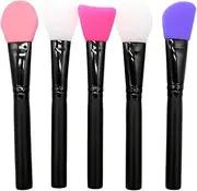Permotary 5PCS Silicone Face Mask Brush,Soft Facial Mask Beauty Brush Set,Flexible Hairless Silicone Applicator Tool for Facial Mud Mask,Clay Mask, Charcoal Mixed Mask,DIY,Body Lotion, and Body Butter