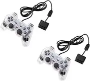 DARLINGTON & Sohns 2er Set Controller Transparent passend für Playsation 2 PS2 PSX PSOne PS1 Playstation 1 Controller Analog Gamepad Joystick Joypad PS 2 Durchsichtig