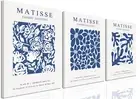 Henri Matisse Blue Wall Art Set of 3 Abstract Navy Blue Flower Wall Decor Min...