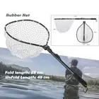 85cm Outdoor Portable Foldable Fly Fishing Landing Net EVA Handle Rubber Dip Net
