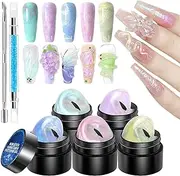 Nail Sculpting Gel | 5 Colors Nail Solid Builder Sculpting Gel | Non-Stick Tool Kit, Manicure Set with Carving Pen for Molding, Building & Painting