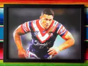 Framed SONNY BILL WILLIAMS Sydney Roosters NRL Poster - 84cm x 59.5cm x 3cm