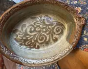 Blaisdell Handmade Studio Art Pottery Oval Casserole Dish. Woo Pattern. NEW