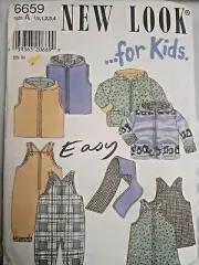 Jacket Vest Romper Dress New Look 6659 Simplicity 1/2 1 2 3 4 Sewing Pattern UC