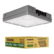 120W LED Canopy Light, 60/80/100/120W Selectable, 5000K Square Canopy LED Lig...
