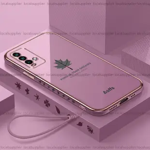 6D楓葉紅米9T保護殼紅米note9T手機殼 全包防摔 電鍍軟殼 紅米note9T掛繩保護殼紅米9T手機殼