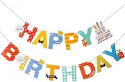 Happy Birthday Banner Cake Birthday Latte Flowers Flag Banner Happy Birthday Garland Party Decorations Adorable Banner Cake Theme Banner Bunting Birthday Banner Props Paper Cartoon.