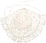 [LIFKOME] Court Hat Men Hats Women's Hats & Caps Newborn Has Satin Bonnet Hats Ladies Sun Hat Lace Caps Lace Bonnet Sun Protection Hat for Cotton Beige