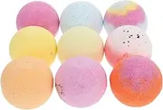 CRILSTYLEO Essential Oils Infused Bath 9 Pack 60g Spa Bathing Balls for Face Feet and Skin Care