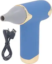 60W Electric Hair Dryer, High Speed 4 Levels Wind Bladeless 1100mAh Battery Handheld Dust Blower for Home Travel (Blau)