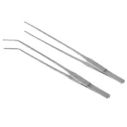 2 Pcs Straight Tip Tweezers Precision Aquatic Set Curved Plant Tongs