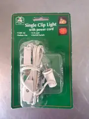 (1) Clip Lite Power Cord With Light Bulb, On/Off Switch, White, 4 ft (A-12)