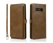 Detachable Phone Case for Easy Portability (Brown), Wallet Case for Samsung Galaxy Note 8