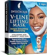 V shape lifting up Face Mask Chin Up Patch Double Chin Reducer Chin Contour Tightening Firming Face Lift Tape Mask V-Line Neck Lifting Patches V Shaped Slimming Face Mask 5 pcs