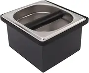 Coffee Knock Box Rubber - Removable Stainless Steel Ground Container, Easy to Clean and Large Capacity for Home and Cafe Use (S)