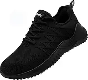 [Tinefiy] Steel Toe Shoes for Women Lightweight Comfortable Slip Resistant Safety Work Sneakers Cushion Puncture Proof Shoes Indestructible Shoe