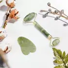 Natural Jade Stone Body Gua Sha Scraper Board Face Beauty Therapy Massage Roller
