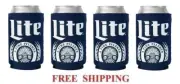 MILLER LITE 4 12oz BEER CAN HOLDERS COOZIE COOLERS COOLIE KOOZIE HUGGIE NEW