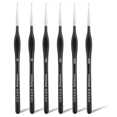 6PCS Detail Paint Brushes, Professional Fine Tip Paint Thin Miniature Brush,