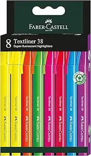 Faber-Castell Highlighter 38 Neon Colours Pack of 8