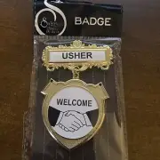 USHER BADGE WITH WELCOME HANDS MAGNETIC BACK