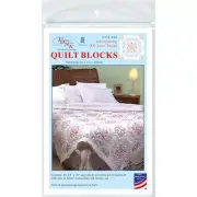 Stamped White Quilt Blocks 18"X18" 6/Pkg XX Lace Tulips