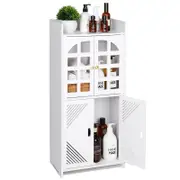 Catzon Storage Corner Cabinet Wooden with Shelf & Door for Small Space