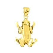 14K Gold 22MM Frog Pendant