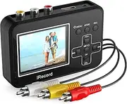 Video Grabber Digital Video Tape Direct to Memory Card, Video to Digital Converter for VCR Recorders, VHS Cassettes, Hi8, Camcorder, DVD, VHS Digitize (Black)