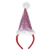 Purple Sequin Santa Hat Headband ~ FUN HALLOWEEN CHRISTMAS HOLIDAY COSTUME PARTY
