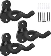 GalvaPcth Guitar Wall Mount, 3 Pack Guitar Hanger, Metal and Sponge Guitar Stand Wall Mount, Guitar Hook Holder for All Size, Non-Slip Guitar Hangers Hooks, Hook Holder Stand for Acoustic Electric