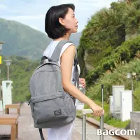 在飛比找博客來優惠-BAGCOM 麻感收納後背包-麻灰-搭配斜肩帶+胸扣帶(A4