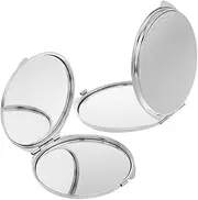 WRITWAA Retro Handheld Small Mirror Set 2pcs Travel Mirror Decorative Patterns for Grooming