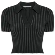 [T By Alexander Wang] Ribbed Polo Pullover