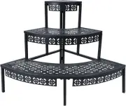 3 Tier Plant Stand Flower Pot Rack, Metal Stair-Step Style Corner Shelf Plant...