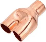 uxcell 7/8" x 7/8" x 7/8" ID Tee Y Type Copper Fitting, 1 Pcs Welding Joint Split Union Intersection for HVAC, Air Conditioning Refrigeration System