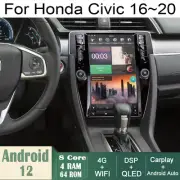 Car Android Gps Navigation Wifi 11.8" For Honda Civic 16~20 Carpaly Tesla Style