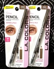 2pk LA COLORS DARK BROWN C68634 EYE BROW PENCIL SPOOLIE BRUSH COMBO DEFINE BROWS