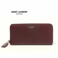 在飛比找Yahoo!奇摩拍賣優惠-Saint Laurent Paris ( 深酒紅色×銀色 