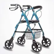 Walker,Rollator Walking Aids for Seniors, Upright Posture Rolling Walker, Lightweight Foldable Aluminum Walker with Comfort Seat, Walker Your Best Choice Walker,Blue Little Surprise