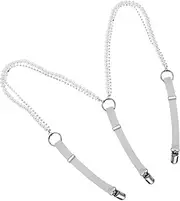 [GALPADA] Fashionable Hidden Suspenders y Shape Pearl Chain Suspenders for Pants and Skirts Elastic Adjustable