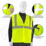 SAFETY VEST ANSI CLASS 2/ Reflective Tape/ High Visibility Yellow JORESTECH