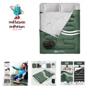 Double Sleeping Bag for Adults - 2 Person Cold Weather3-4 Seasons Camping Bed...