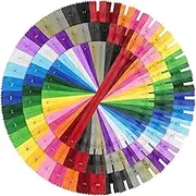 Zippers for Sewing, 120pcs Nylon Zippers for Sewing in Assorted Lengths and Colors, Bulk Zippers for Making Bags, Pouches, Pillow Covers and Sewing Crafts Projects