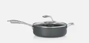 Tupperware Chef Series II Saute Pan Glass Cover 3L Flat Base Browns New