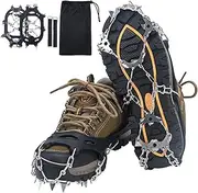 [BOOTOP PIN] Crampons for Hiking Boots, Microspikes for Hiking, Spikes for Shoes, Ice Cleats Traction Snow Grips for Women Men Kids, Anti Slip 19 Stainless Steel