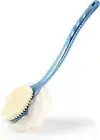 Shower Body Brush with Bristles and Loofah Back Scrubber Bath Mesh Sponge with C