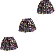 jojofuny 3pcs Halloween Tutu Skirt Ballet Skirt for Girls Fluffy Ballet Dress up Layered Ballet Tulle Skirt Halloween Skirts for Women Elastic Tutu Skirt Costume Child Polyester Sequins